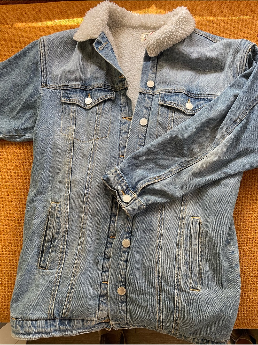 Woman’s Vintage Light Blue Sherpa-Lined Denim Jacket